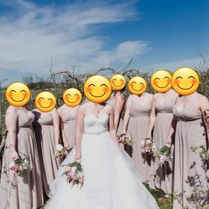 Sorella Vita Dusty Rose Full Length Bridesmaids Dress w Spaghetti Straps